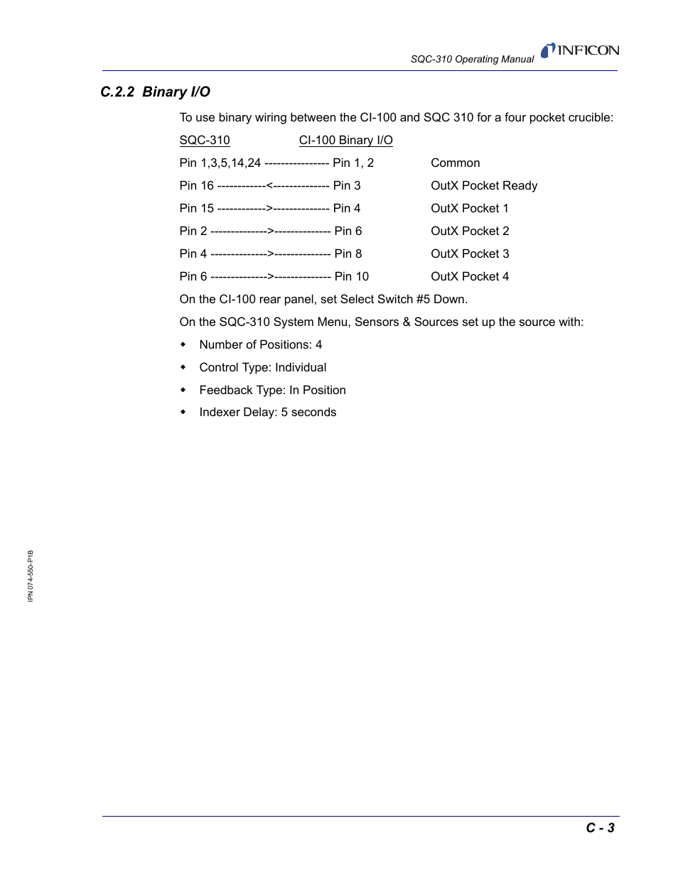 C.2.2 binary i/o, C.2.2 | INFICON SQC-310 Thin Film Deposition Controller User Manual | Page 119 / 120