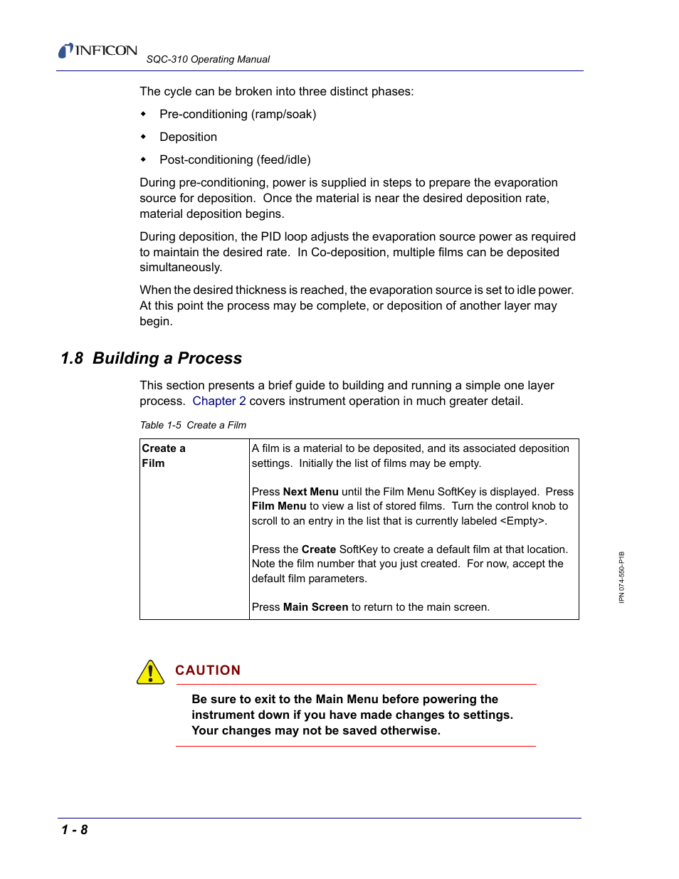 8 building a process | INFICON SQC-310 Thin Film Deposition Controller User Manual | Page 20 / 120