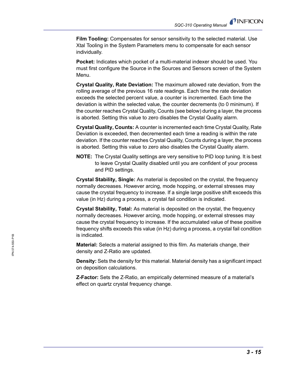INFICON SQC-310 Thin Film Deposition Controller User Manual | Page 57 / 120