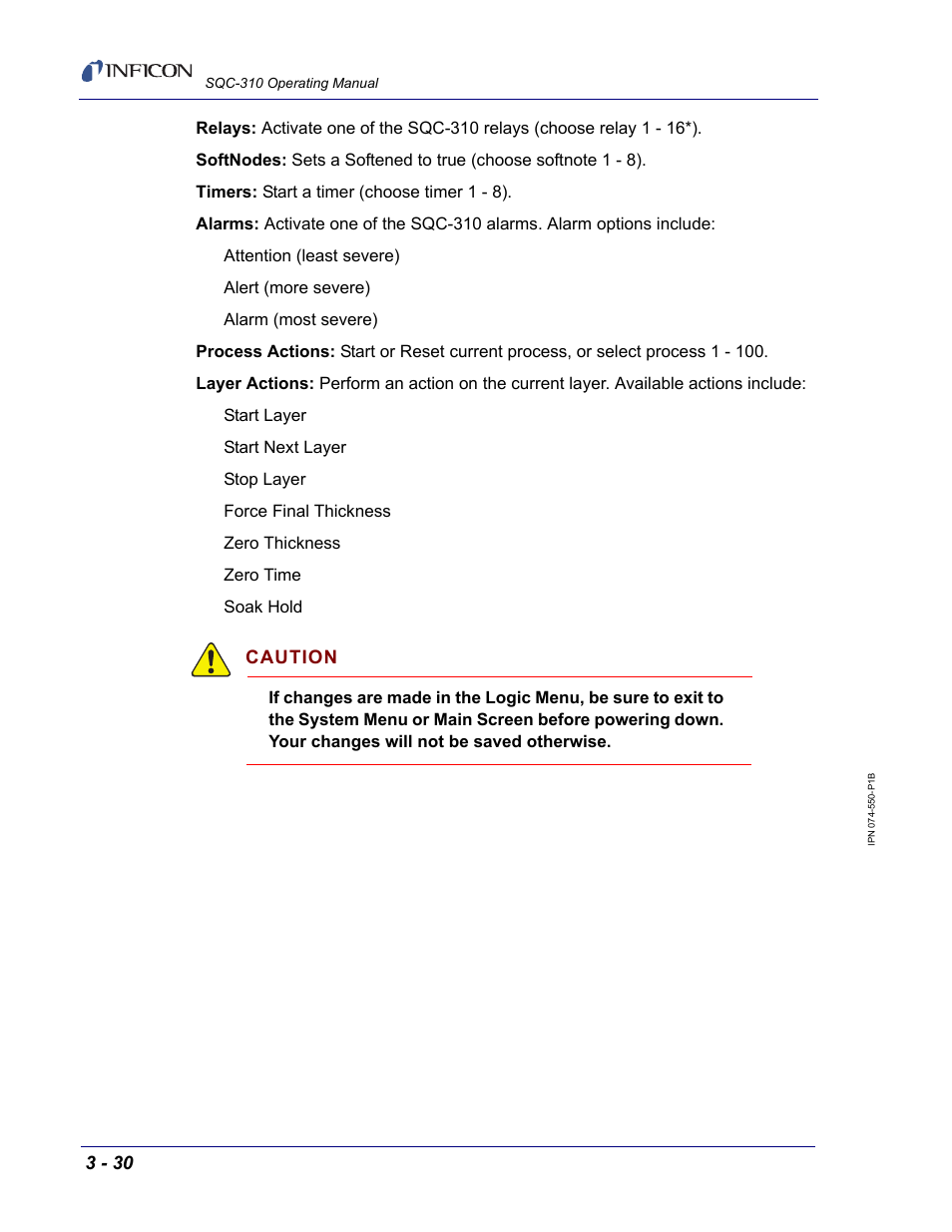 INFICON SQC-310 Thin Film Deposition Controller User Manual | Page 72 / 120