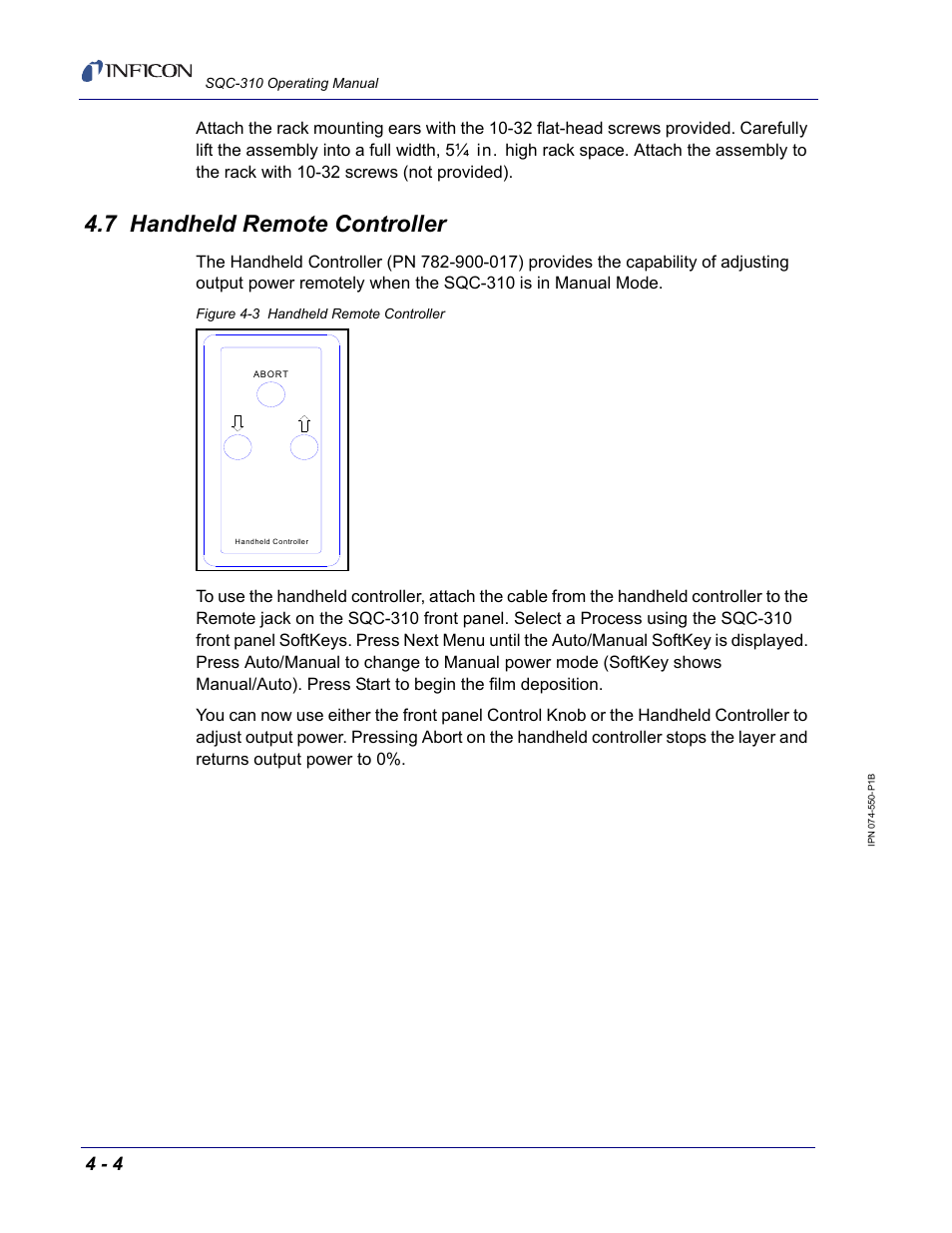 7 handheld remote controller | INFICON SQC-310 Thin Film Deposition Controller User Manual | Page 80 / 120