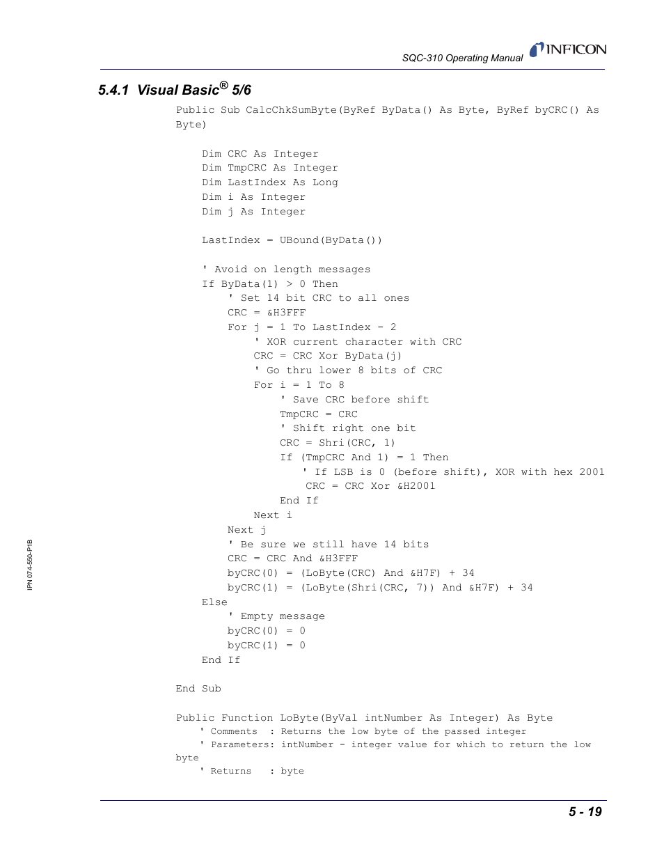 1 visual basic® 5/6, 1 visual basic | INFICON SQC-310 Thin Film Deposition Controller User Manual | Page 99 / 120