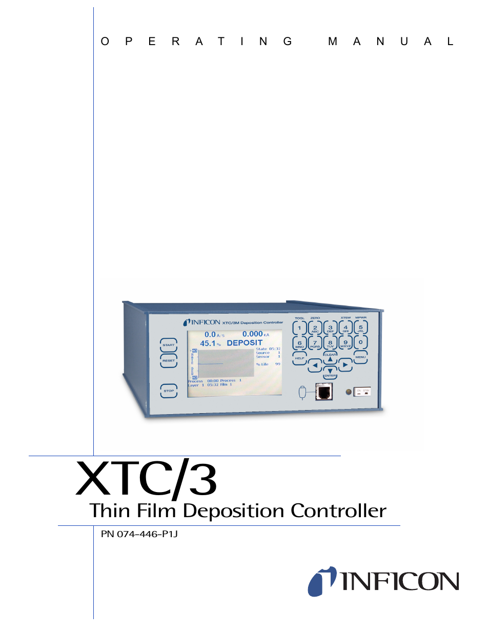 INFICON XTC/3 Thin Film Deposition Controller Operating Manual User Manual | 216 pages