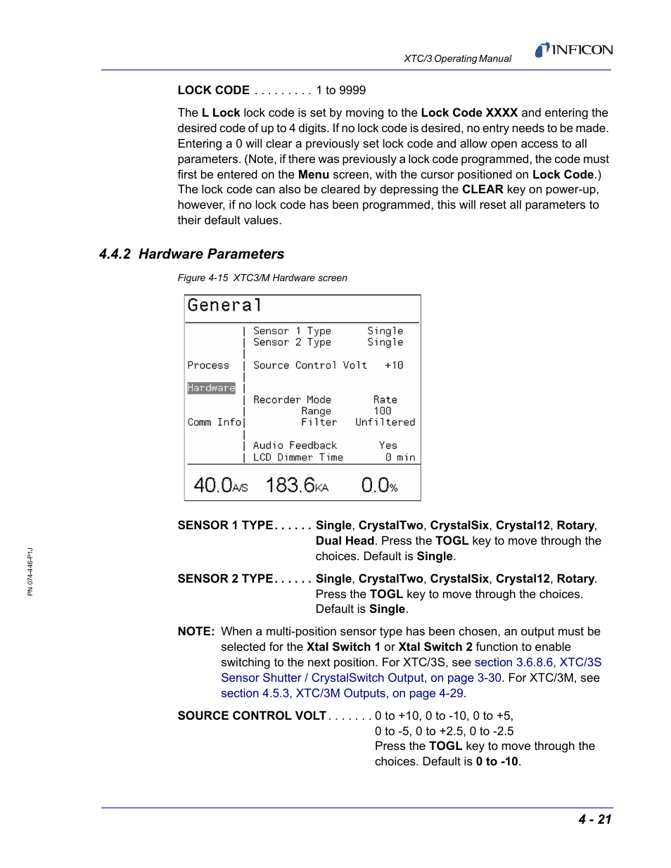 2 hardware parameters | INFICON XTC/3 Thin Film Deposition Controller Operating Manual User Manual | Page 101 / 216