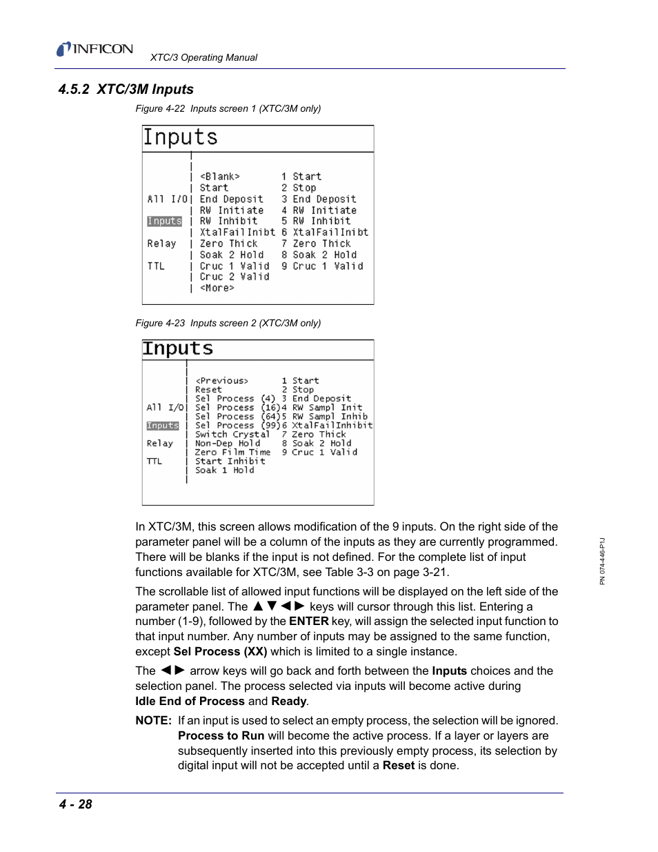 2 xtc/3m inputs | INFICON XTC/3 Thin Film Deposition Controller Operating Manual User Manual | Page 108 / 216