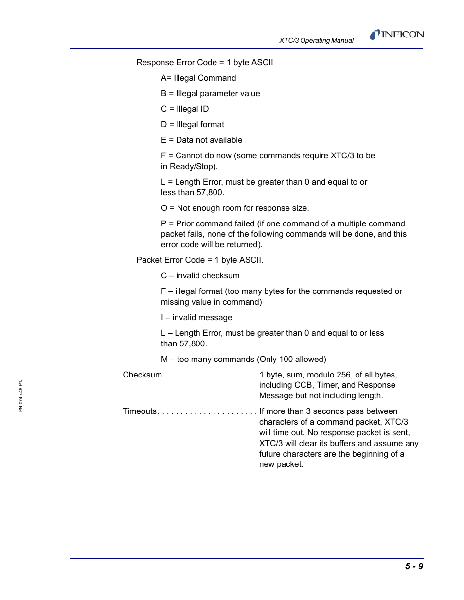 INFICON XTC/3 Thin Film Deposition Controller Operating Manual User Manual | Page 121 / 216