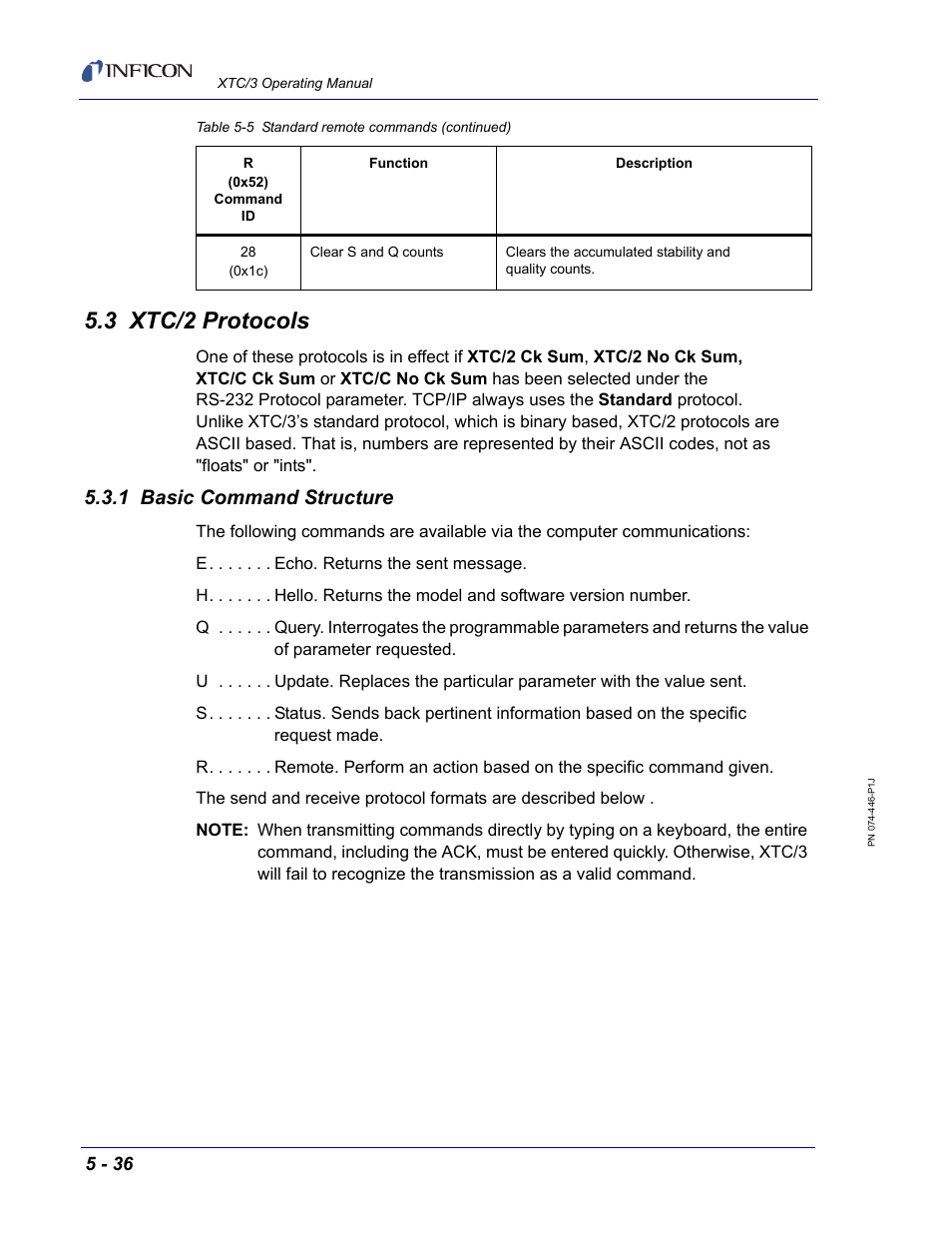 3 xtc/2 protocols, 1 basic command structure | INFICON XTC/3 Thin Film Deposition Controller Operating Manual User Manual | Page 148 / 216