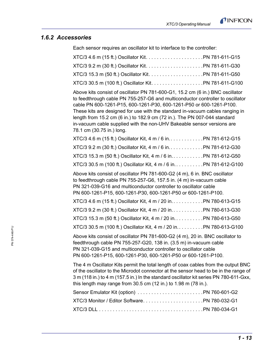 2 accessories | INFICON XTC/3 Thin Film Deposition Controller Operating Manual User Manual | Page 29 / 216