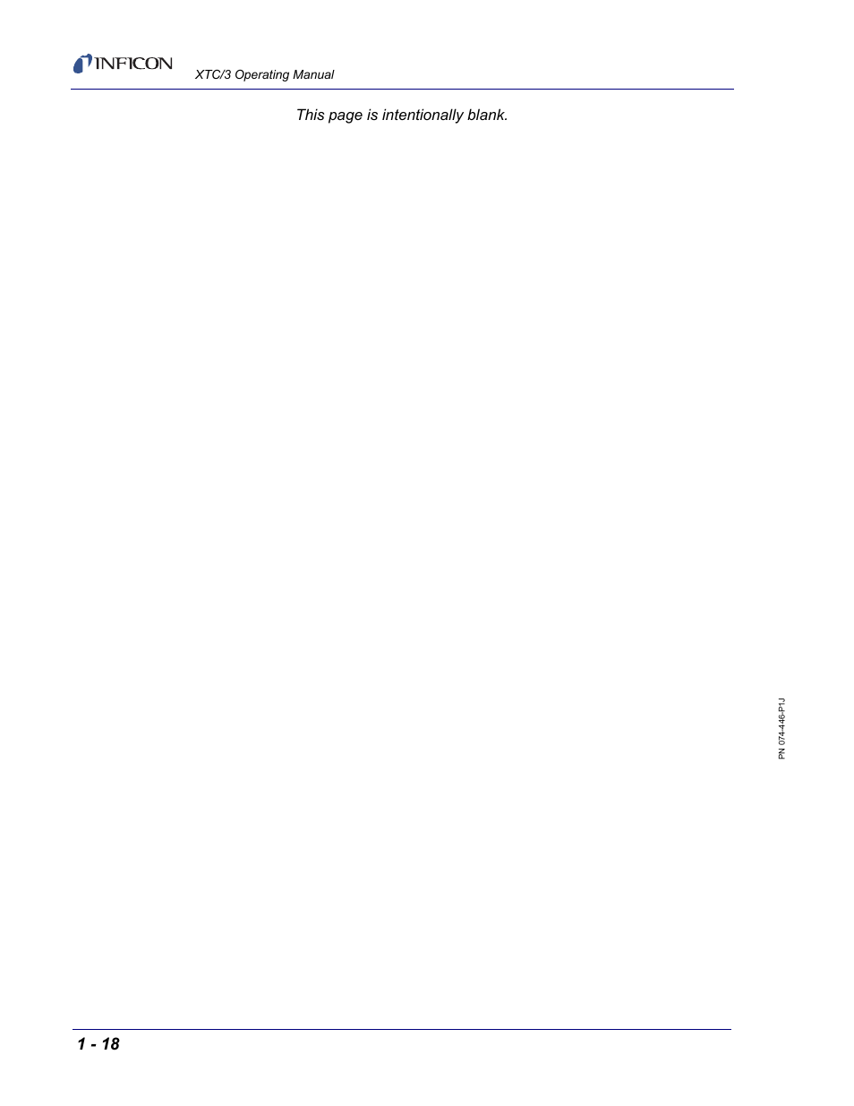 This page is intentionally blank | INFICON XTC/3 Thin Film Deposition Controller Operating Manual User Manual | Page 34 / 216