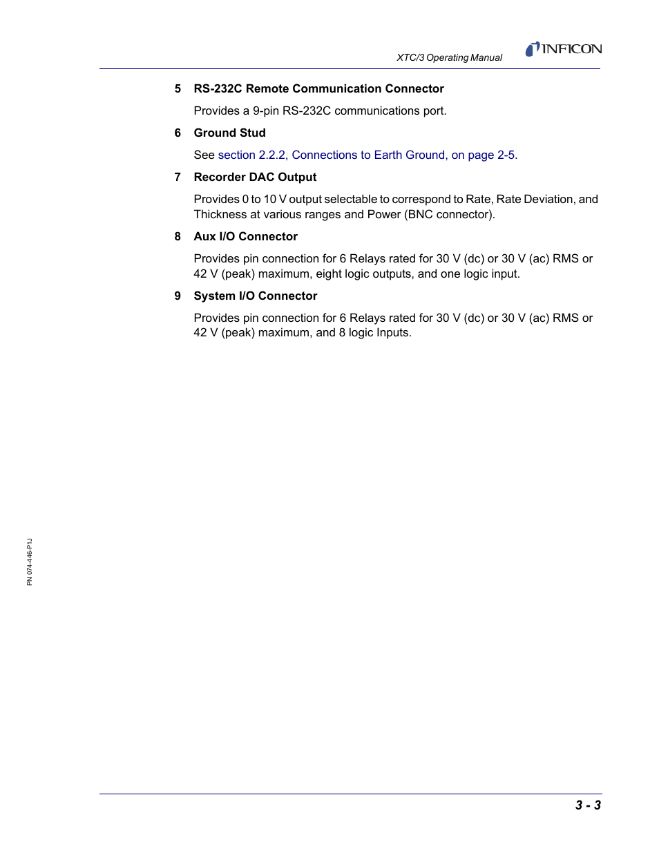 INFICON XTC/3 Thin Film Deposition Controller Operating Manual User Manual | Page 49 / 216
