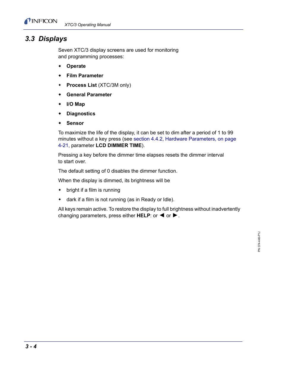 3 displays | INFICON XTC/3 Thin Film Deposition Controller Operating Manual User Manual | Page 50 / 216