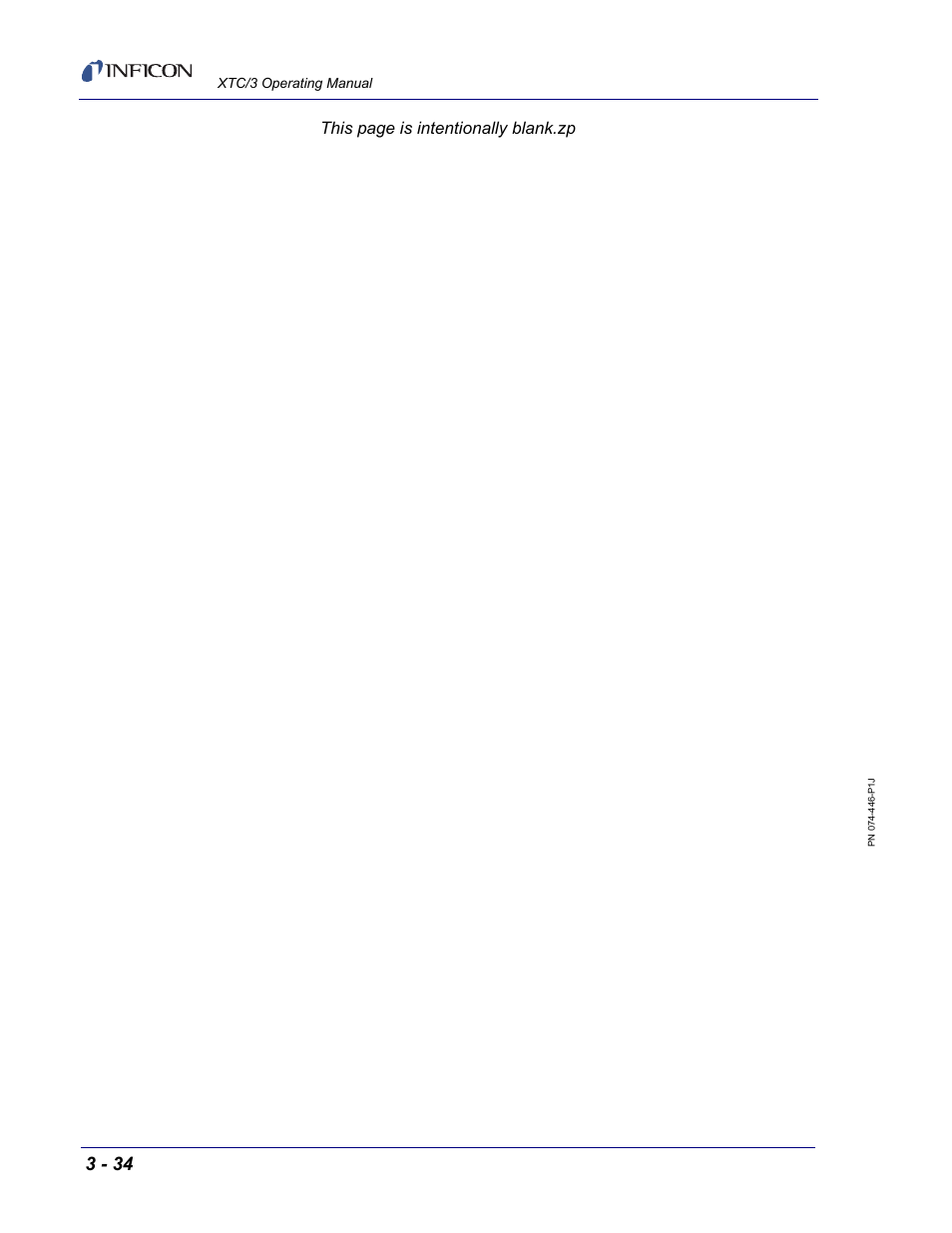This page is intentionally blank.zp | INFICON XTC/3 Thin Film Deposition Controller Operating Manual User Manual | Page 80 / 216
