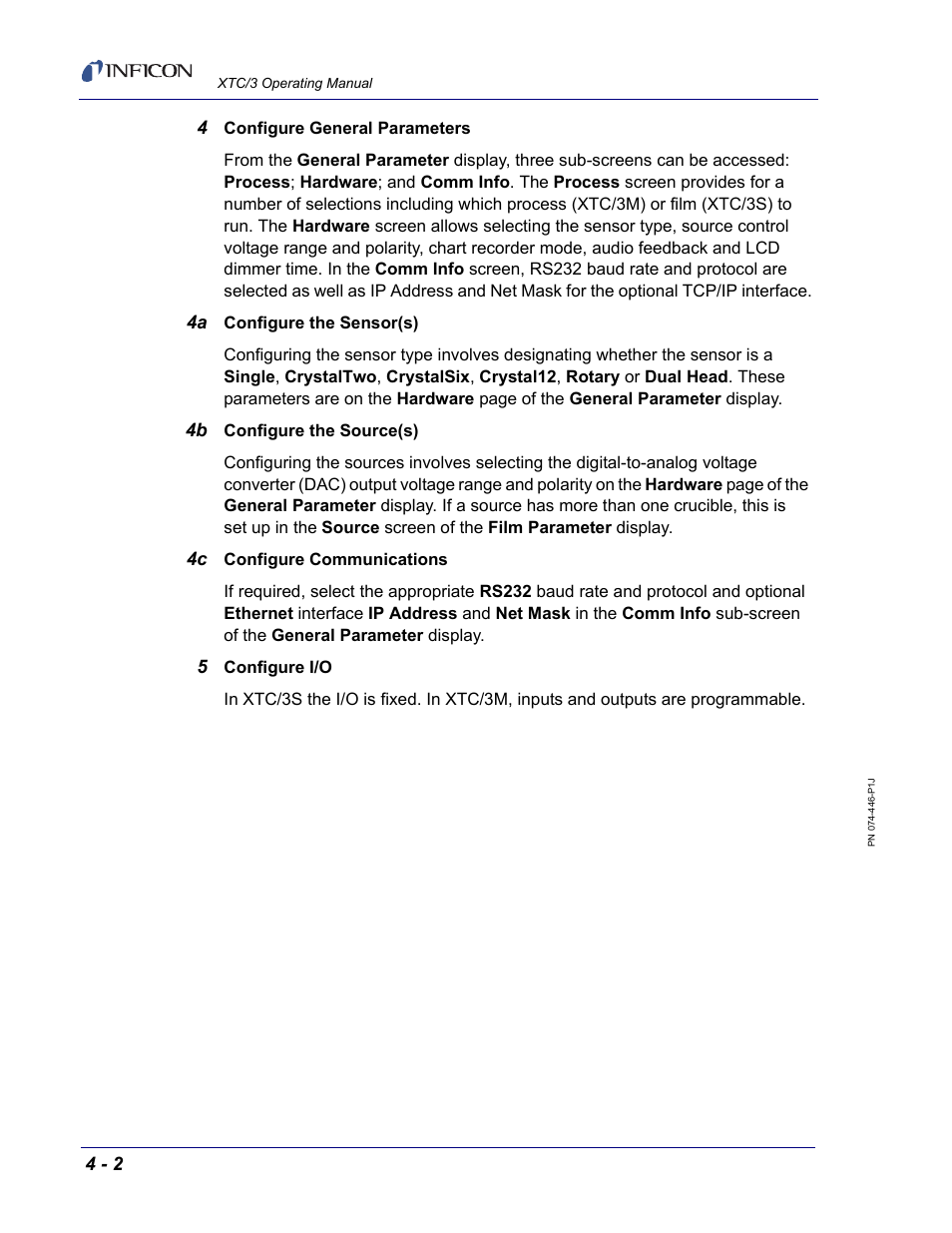 INFICON XTC/3 Thin Film Deposition Controller Operating Manual User Manual | Page 82 / 216
