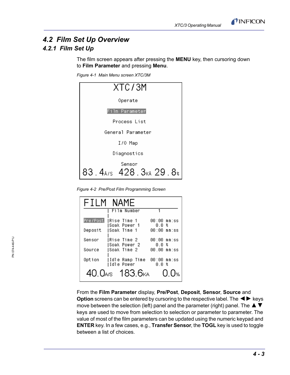 2 film set up overview, 1 film set up | INFICON XTC/3 Thin Film Deposition Controller Operating Manual User Manual | Page 83 / 216