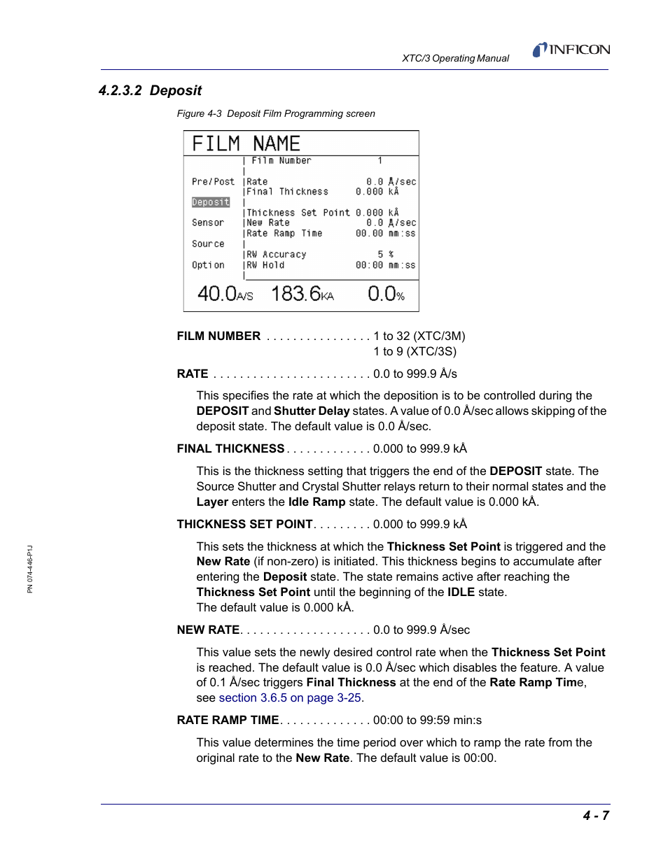 2 deposit | INFICON XTC/3 Thin Film Deposition Controller Operating Manual User Manual | Page 87 / 216