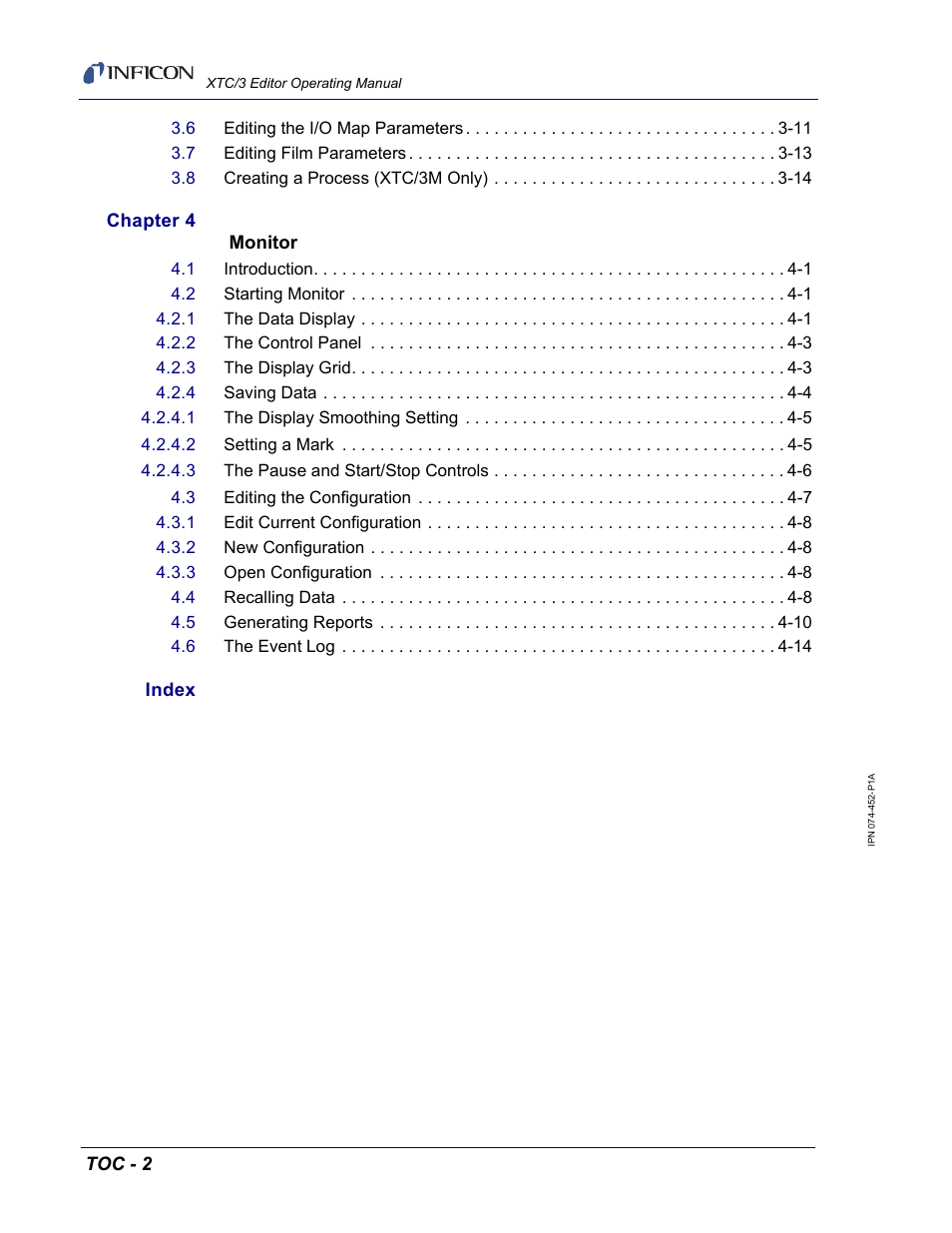 INFICON XTC/3 Thin Film Deposition Controller Software Editor Operating Manual User Manual | Page 12 / 80