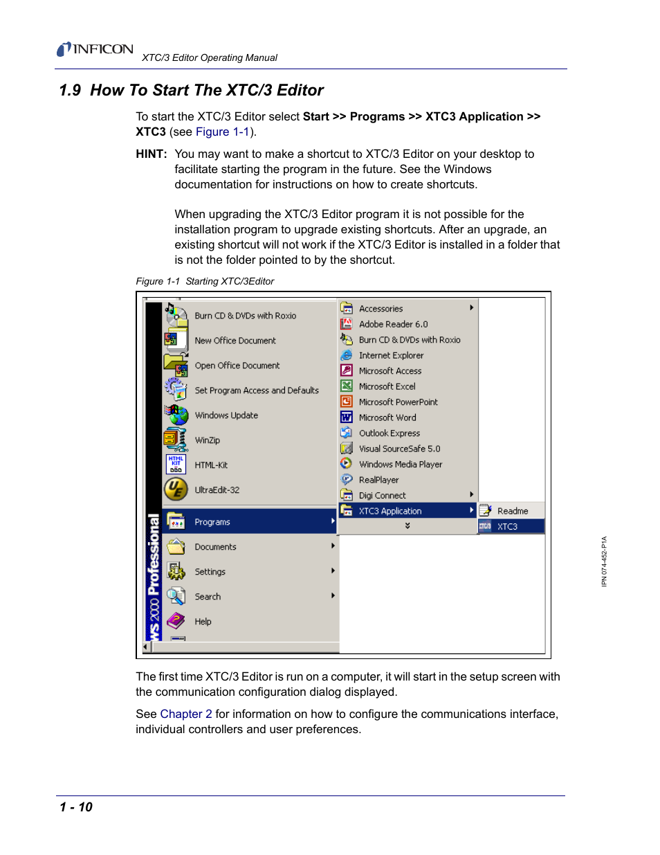 9 how to start the xtc/3 editor | INFICON XTC/3 Thin Film Deposition Controller Software Editor Operating Manual User Manual | Page 22 / 80