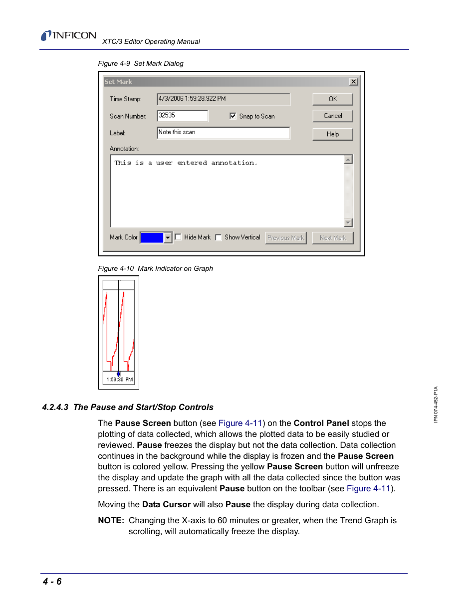 3 the pause and start/stop controls, Figure 4-9, That | Figure 4-10 | INFICON XTC/3 Thin Film Deposition Controller Software Editor Operating Manual User Manual | Page 68 / 80