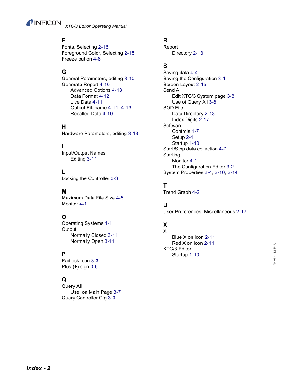 INFICON XTC/3 Thin Film Deposition Controller Software Editor Operating Manual User Manual | Page 80 / 80