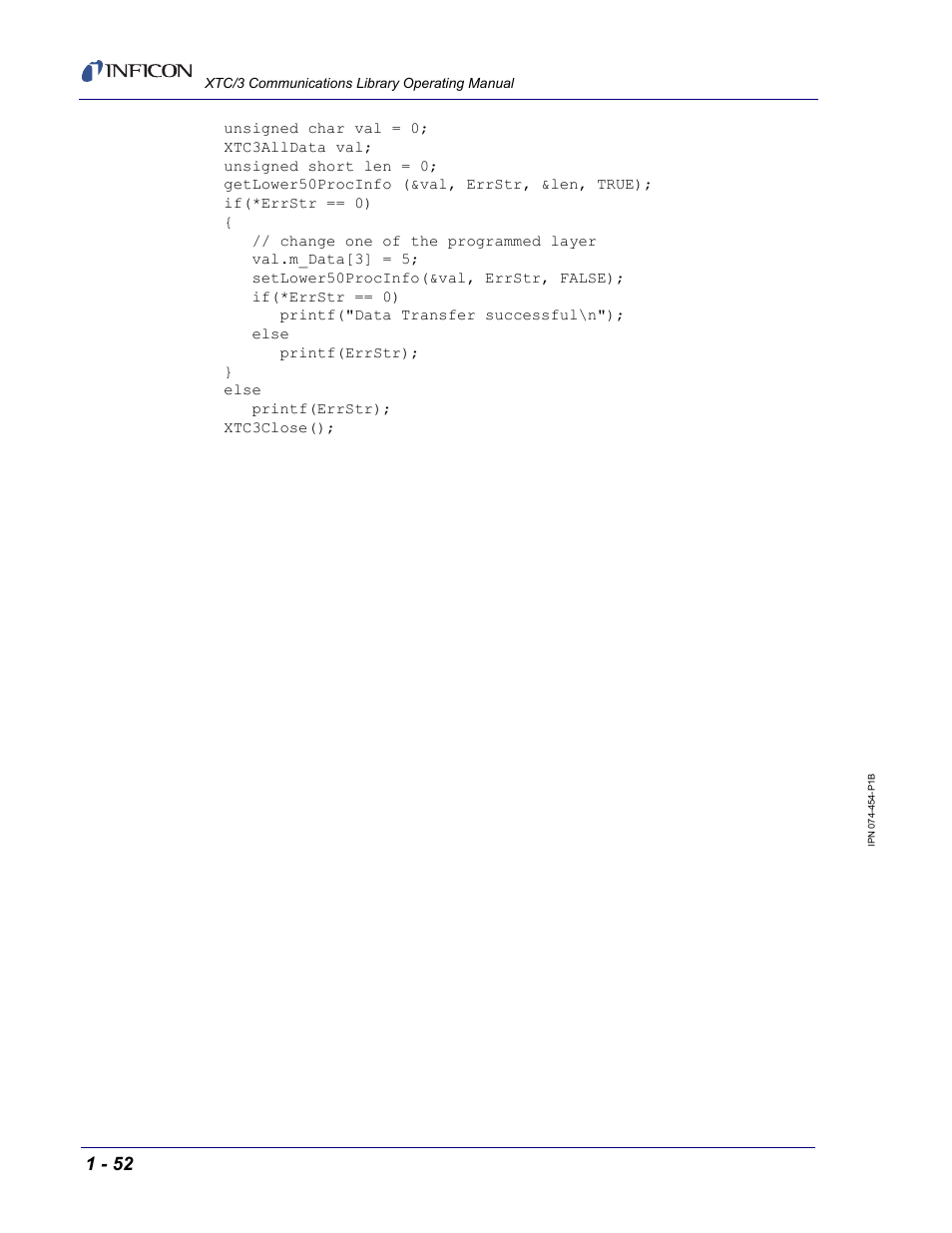 INFICON XTC/3 Thin Film Deposition Controller Communications Library Operating Manual User Manual | Page 66 / 84