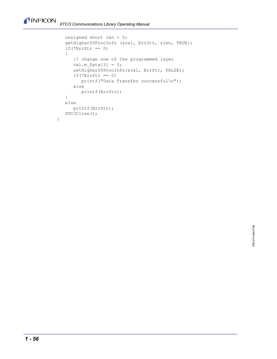 INFICON XTC/3 Thin Film Deposition Controller Communications Library Operating Manual User Manual | Page 70 / 84
