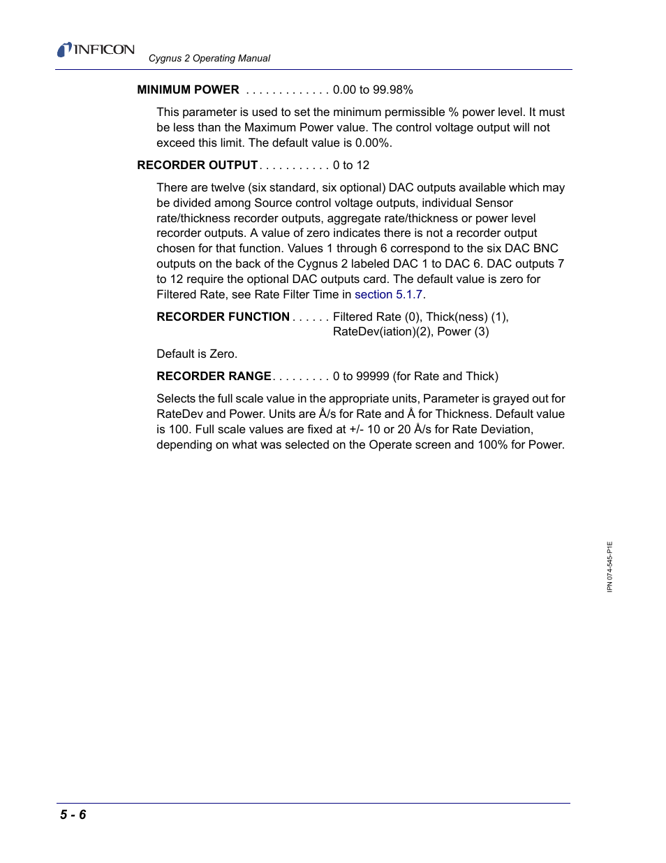 INFICON Cygnus 2 Thin Film Deposition Controller User Manual | Page 104 / 274