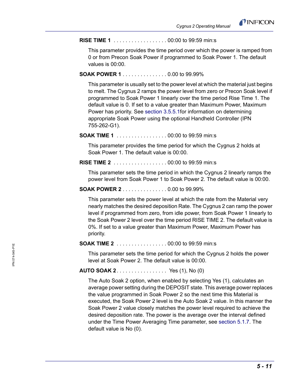 INFICON Cygnus 2 Thin Film Deposition Controller User Manual | Page 109 / 274