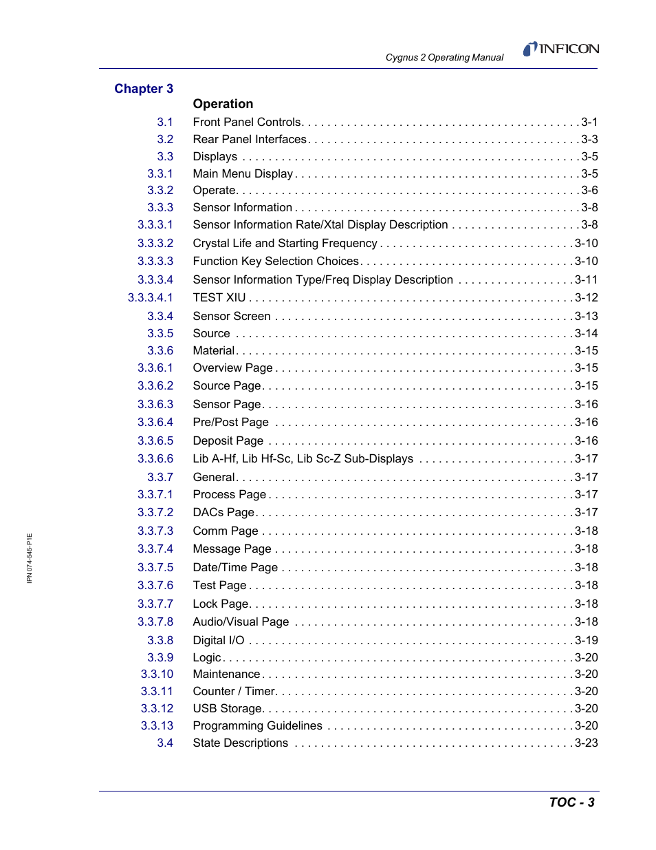 INFICON Cygnus 2 Thin Film Deposition Controller User Manual | Page 11 / 274