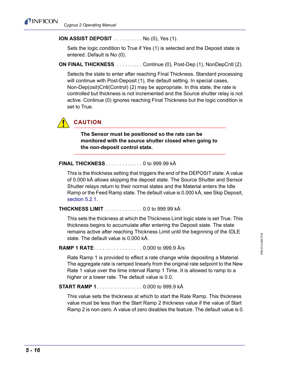 INFICON Cygnus 2 Thin Film Deposition Controller User Manual | Page 114 / 274