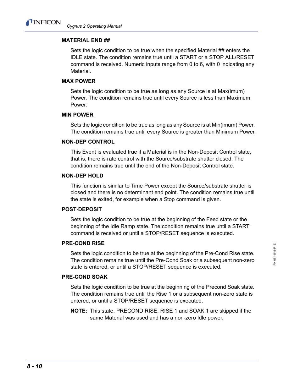 INFICON Cygnus 2 Thin Film Deposition Controller User Manual | Page 140 / 274