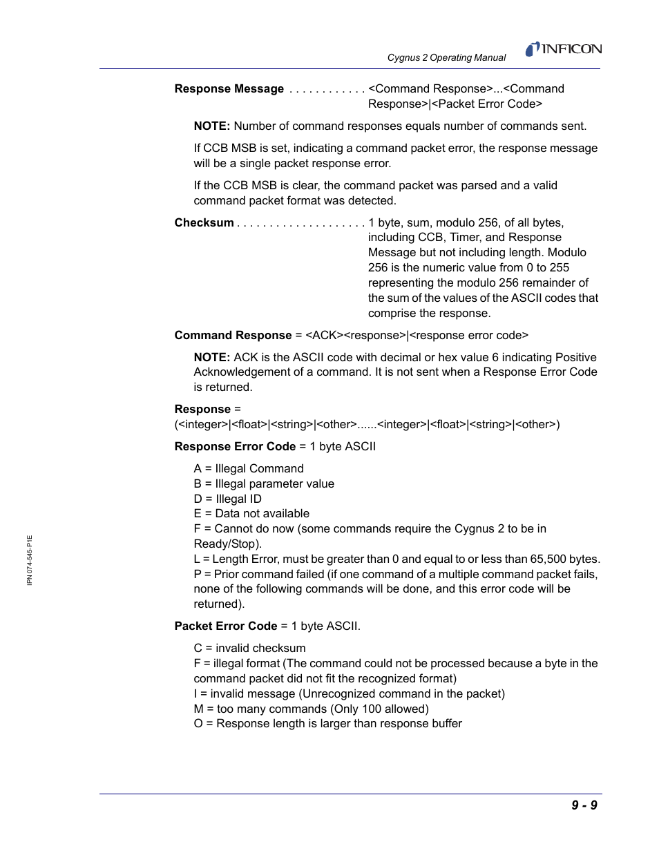 INFICON Cygnus 2 Thin Film Deposition Controller User Manual | Page 157 / 274