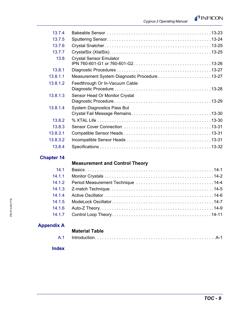 INFICON Cygnus 2 Thin Film Deposition Controller User Manual | Page 17 / 274