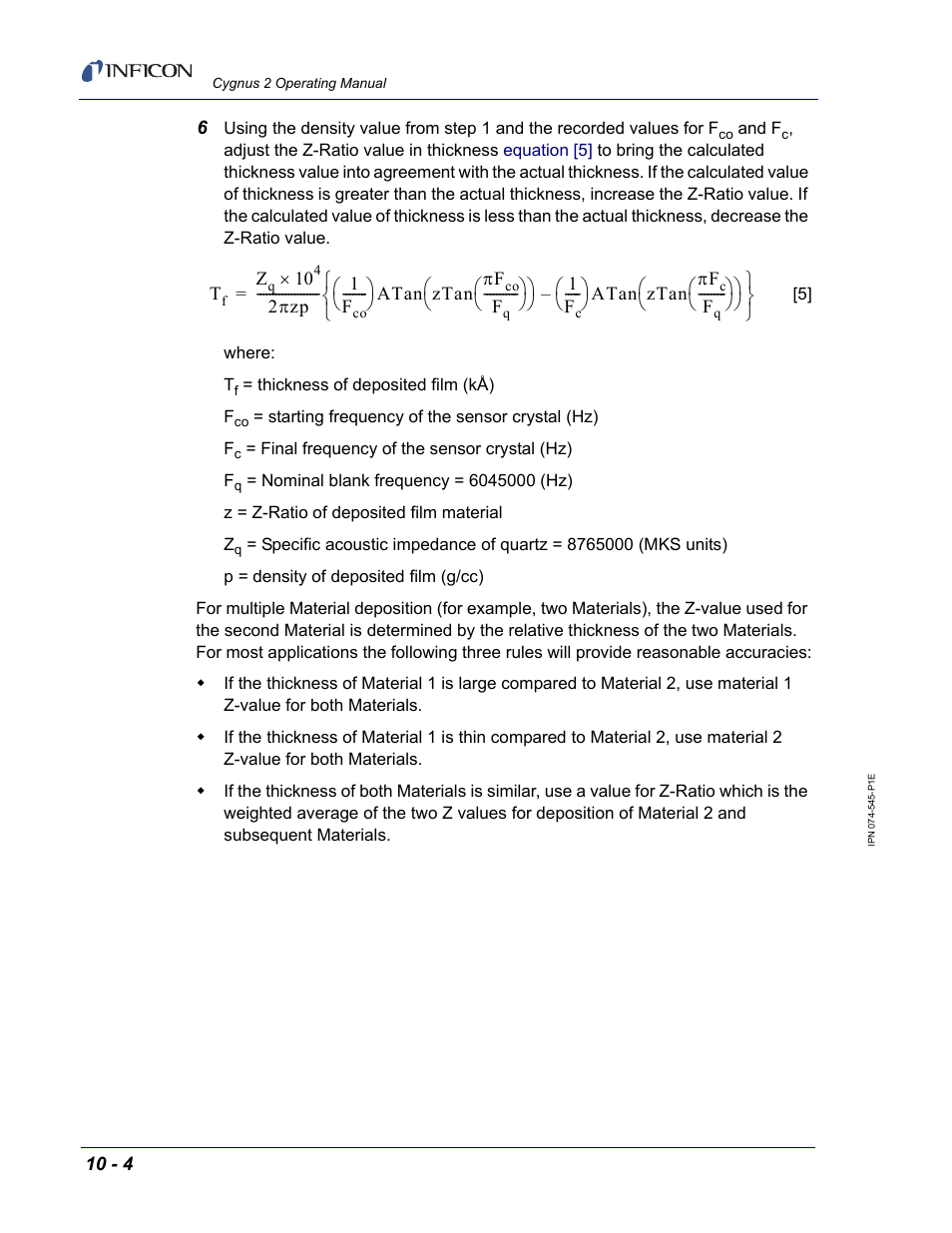 INFICON Cygnus 2 Thin Film Deposition Controller User Manual | Page 206 / 274