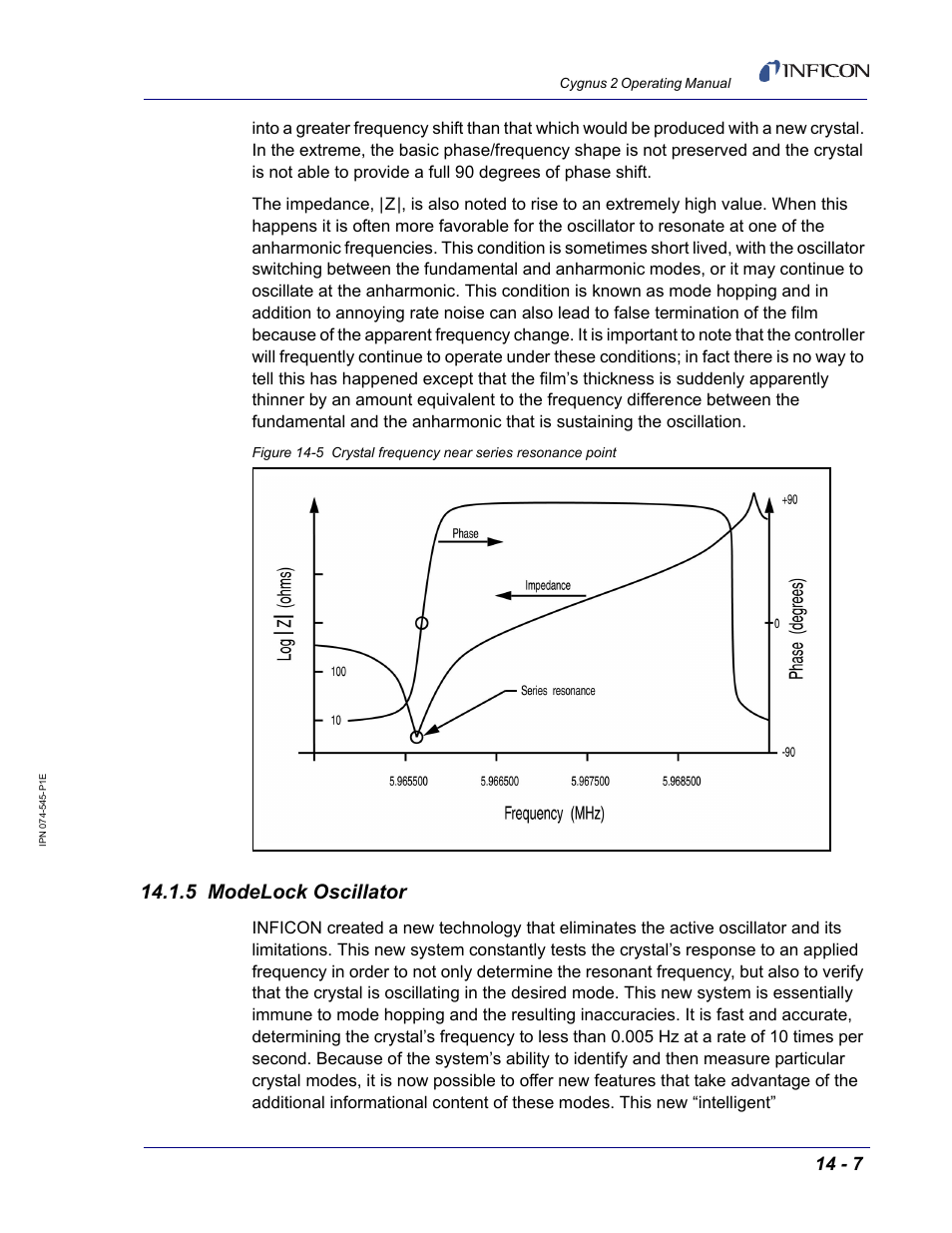 5 modelock oscillator, Figure 14-5, Yed in | INFICON Cygnus 2 Thin Film Deposition Controller User Manual | Page 255 / 274