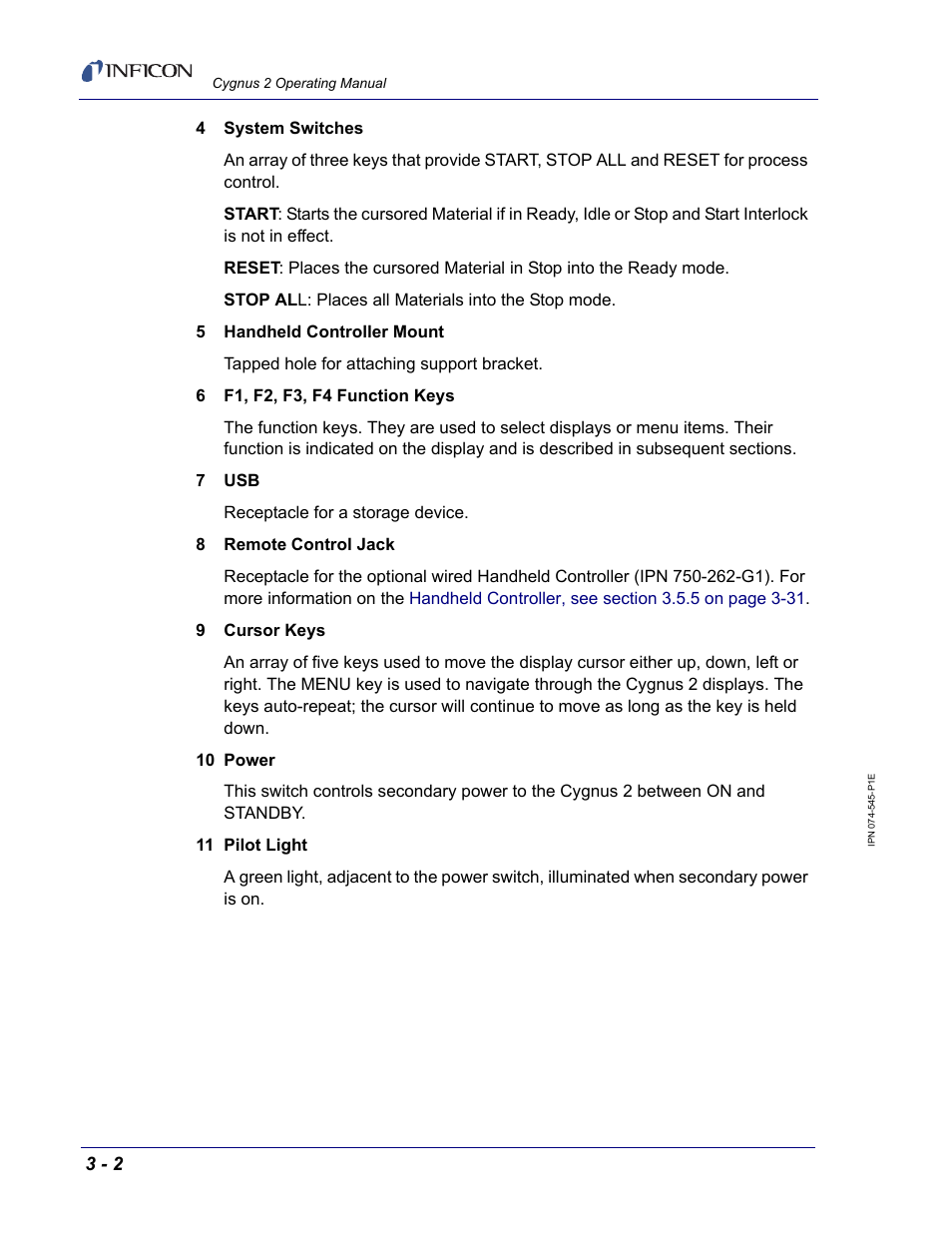 INFICON Cygnus 2 Thin Film Deposition Controller User Manual | Page 52 / 274