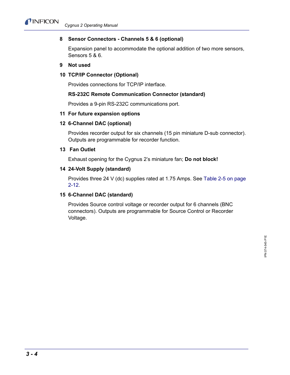 INFICON Cygnus 2 Thin Film Deposition Controller User Manual | Page 54 / 274