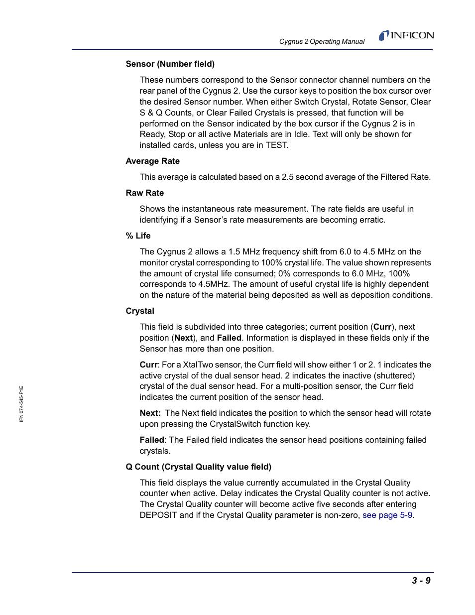 INFICON Cygnus 2 Thin Film Deposition Controller User Manual | Page 59 / 274