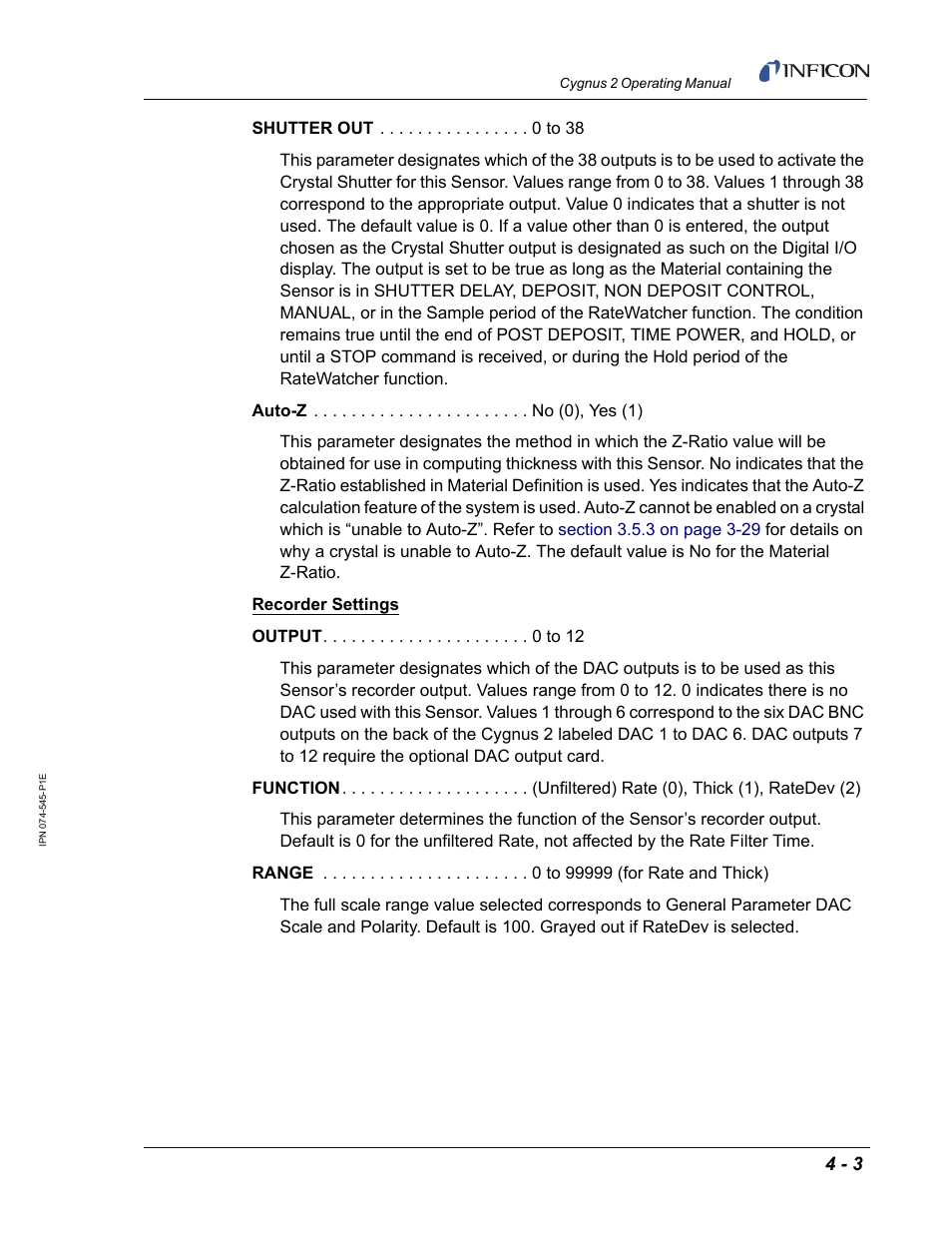INFICON Cygnus 2 Thin Film Deposition Controller User Manual | Page 93 / 274