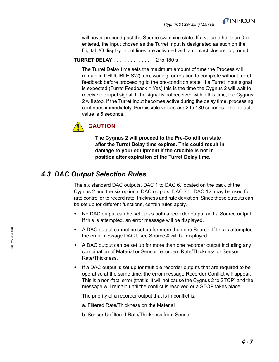 3 dac output selection rules | INFICON Cygnus 2 Thin Film Deposition Controller User Manual | Page 97 / 274
