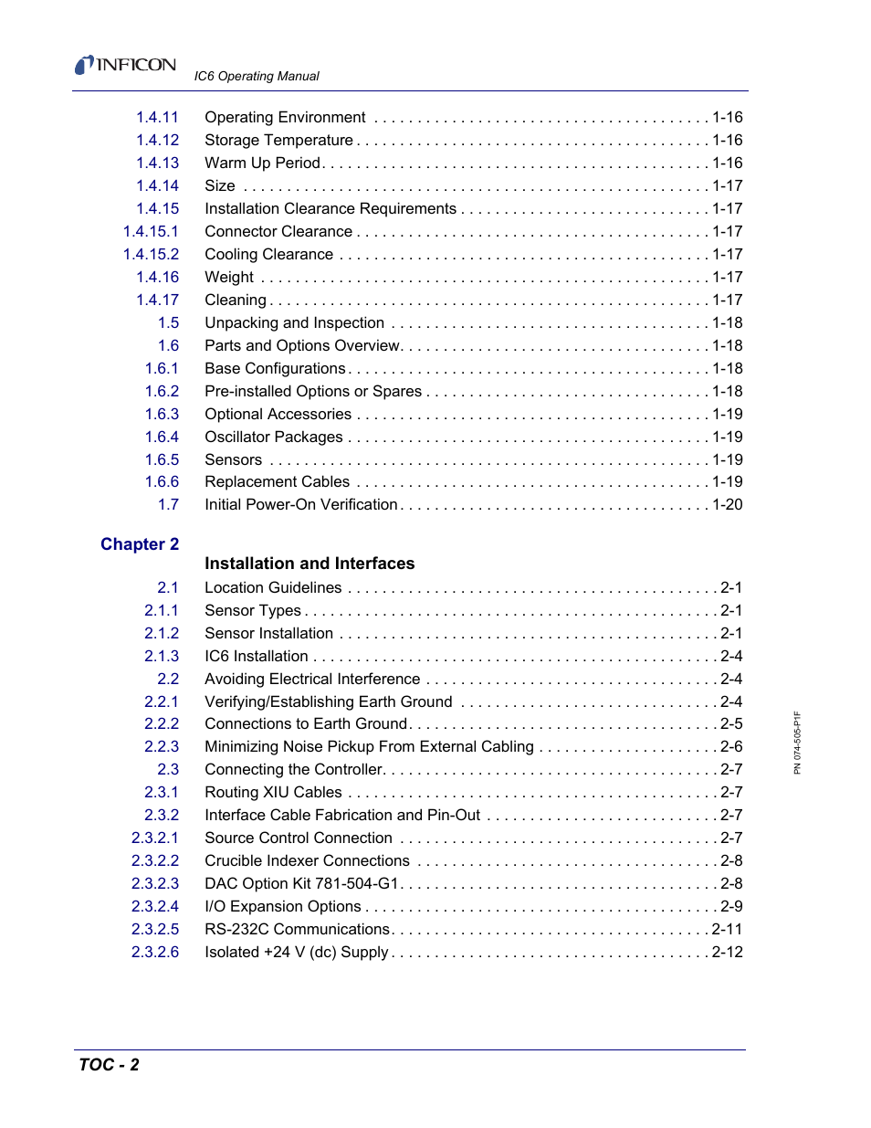 INFICON IC6 Thin Film Deposition Controller User Manual | Page 10 / 332