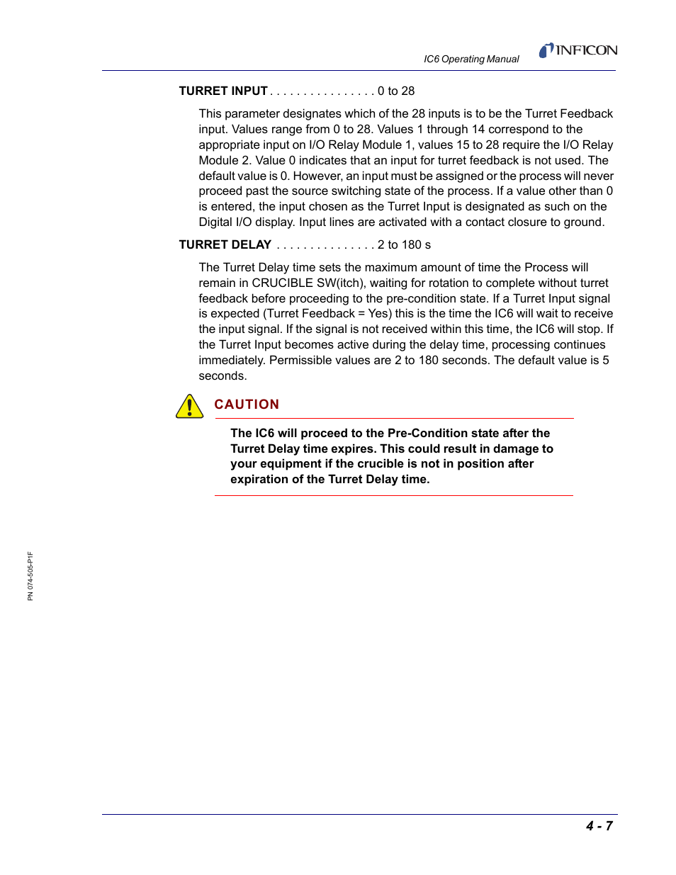 Caution | INFICON IC6 Thin Film Deposition Controller User Manual | Page 107 / 332