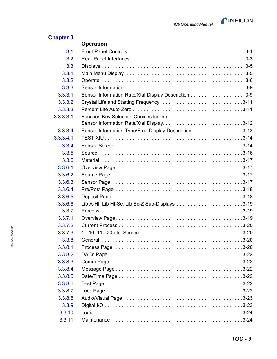 INFICON IC6 Thin Film Deposition Controller User Manual | Page 11 / 332