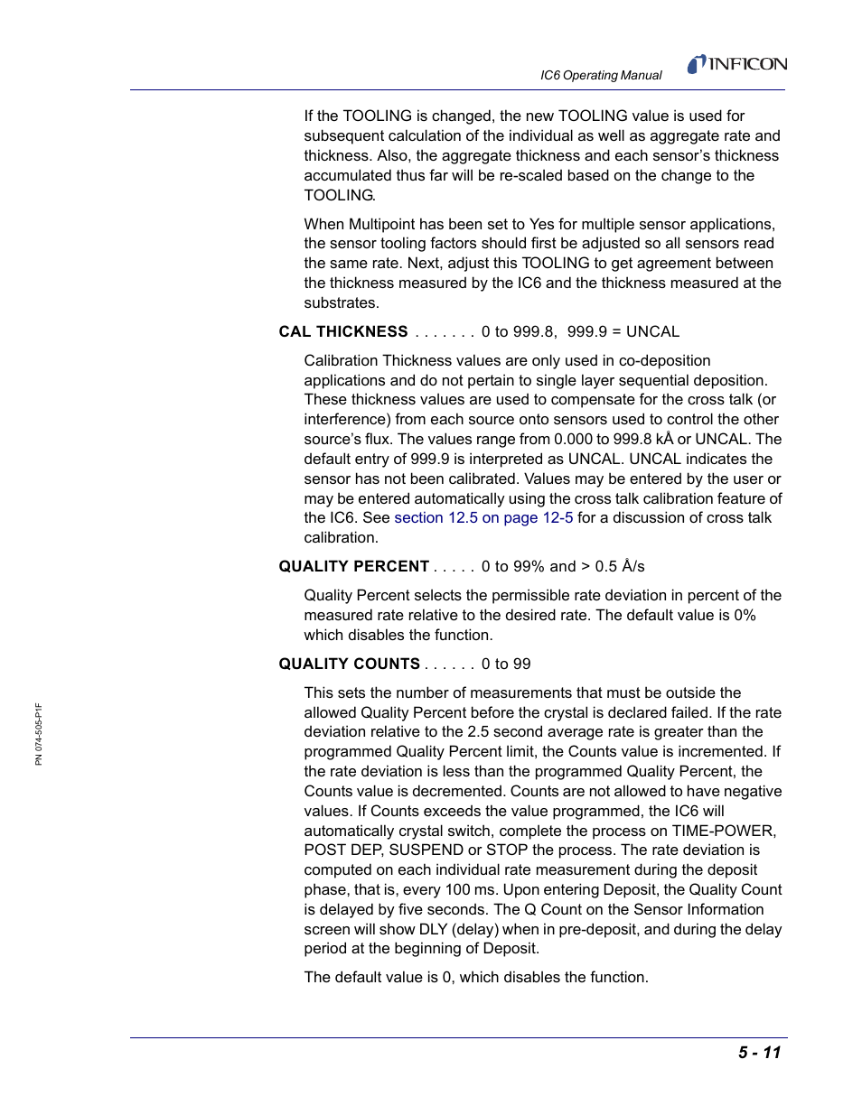 On-zero | INFICON IC6 Thin Film Deposition Controller User Manual | Page 119 / 332