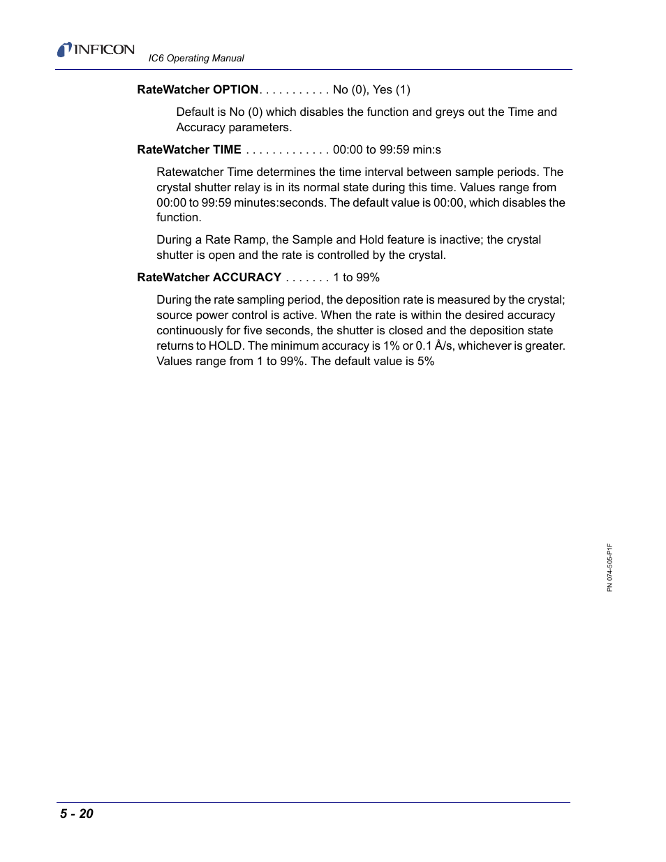 INFICON IC6 Thin Film Deposition Controller User Manual | Page 128 / 332