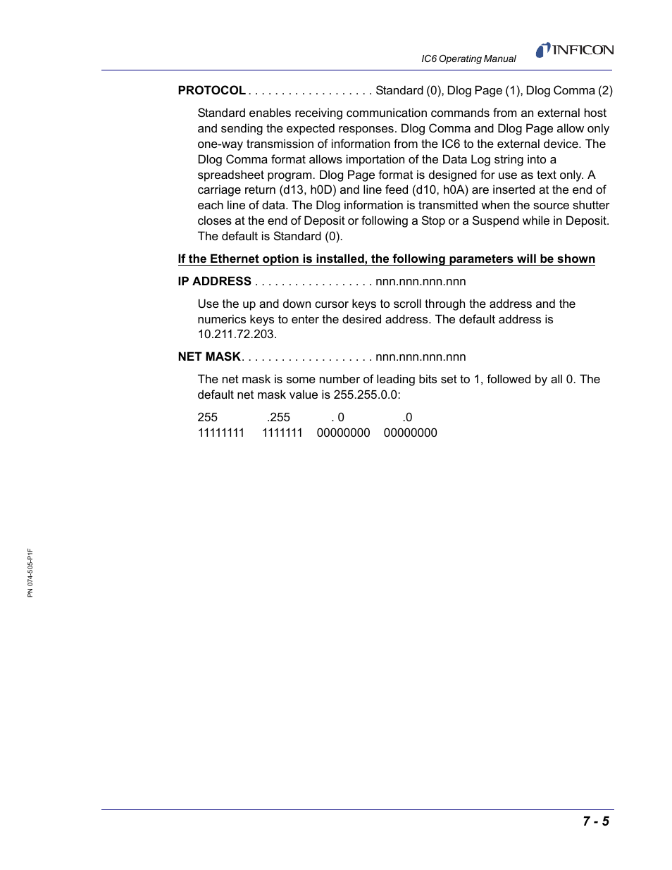 INFICON IC6 Thin Film Deposition Controller User Manual | Page 139 / 332