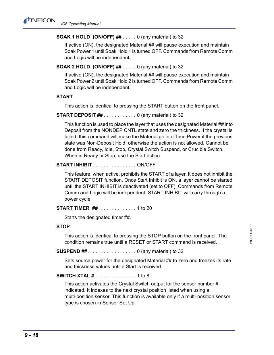 INFICON IC6 Thin Film Deposition Controller User Manual | Page 166 / 332