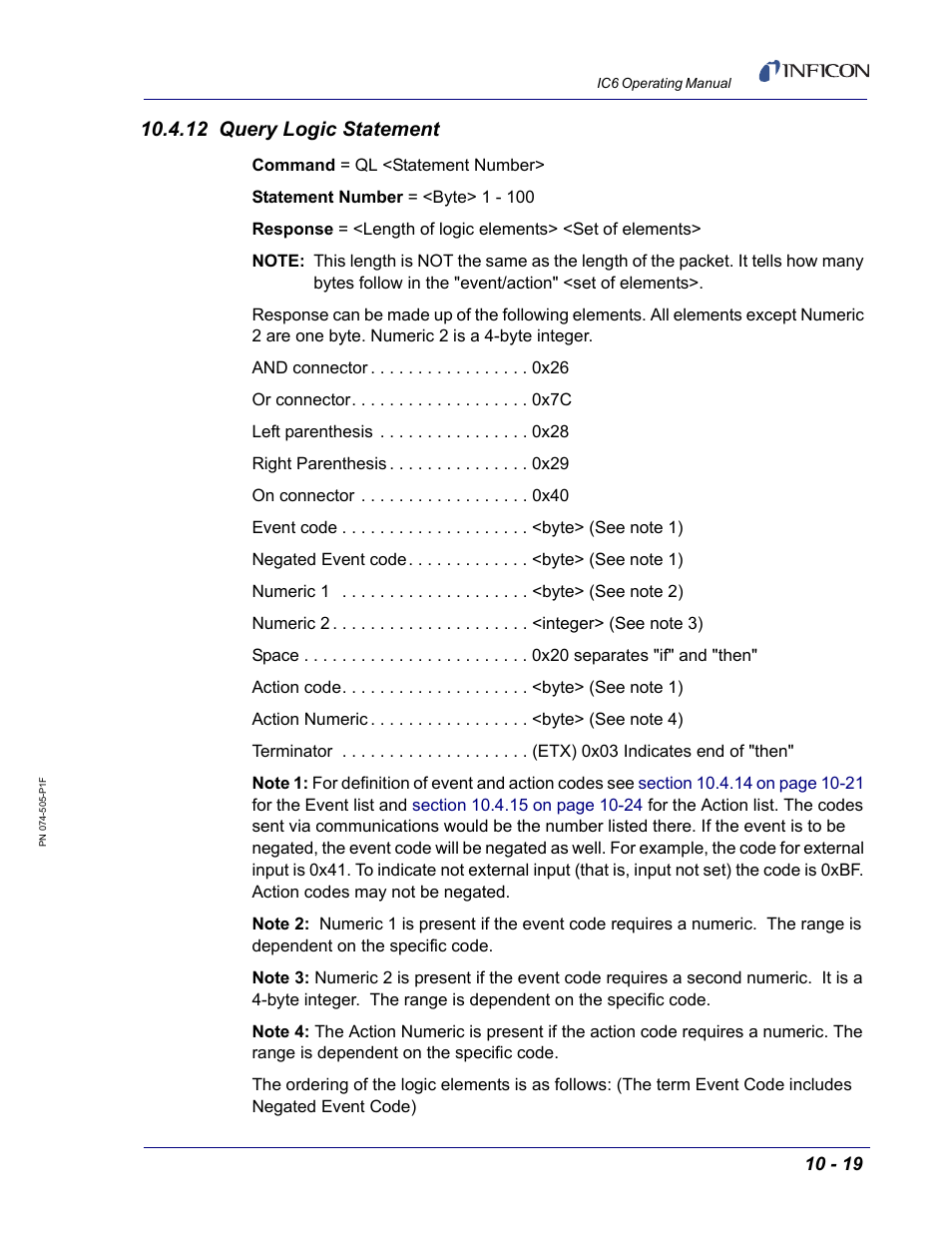 12 query logic statement | INFICON IC6 Thin Film Deposition Controller User Manual | Page 189 / 332