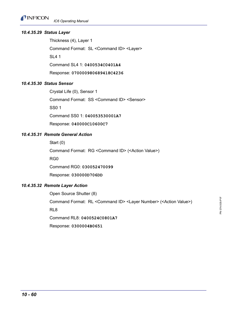 29 status layer, 30 status sensor, 31 remote general action | 32 remote layer action | INFICON IC6 Thin Film Deposition Controller User Manual | Page 230 / 332