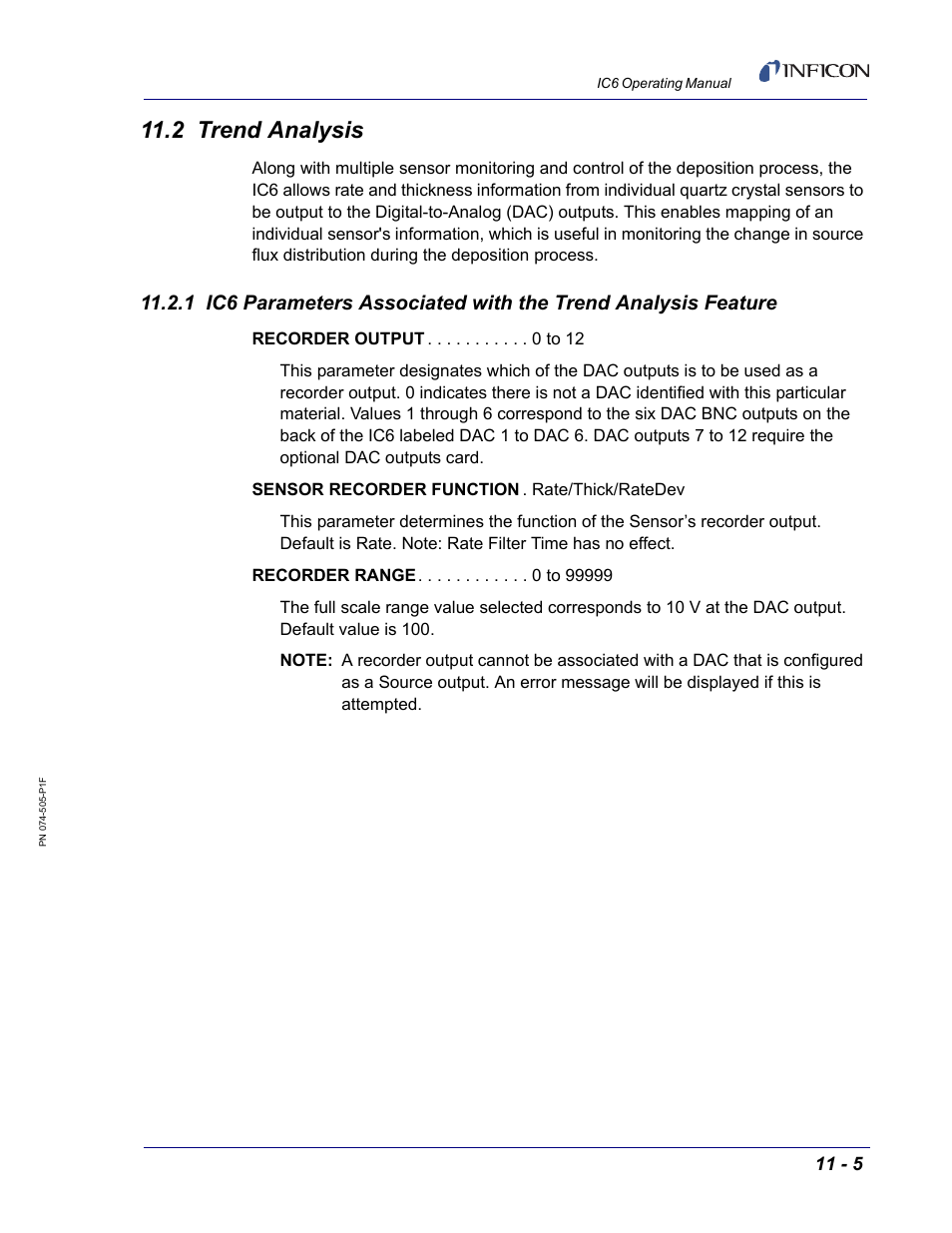 2 trend analysis | INFICON IC6 Thin Film Deposition Controller User Manual | Page 237 / 332