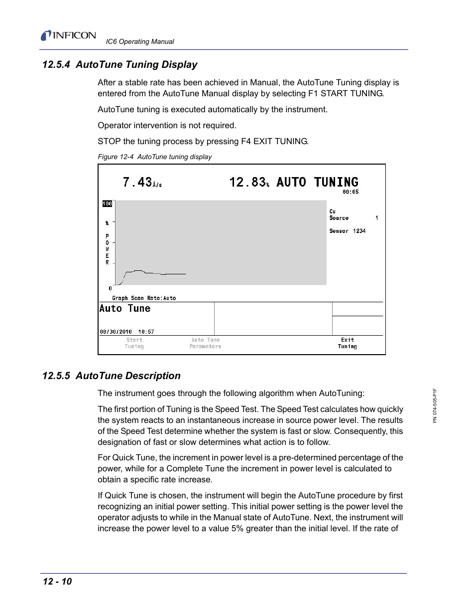 4 autotune tuning display, 5 autotune description | INFICON IC6 Thin Film Deposition Controller User Manual | Page 252 / 332